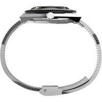 Timex Men's Watch - Q Reissue Rotating Bezel Black Dial Steel Bracelet | TW2U61000ZV ,