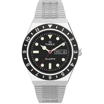 Timex Men's Watch - Q Reissue Rotating Bezel Stainless Steel Bracelet | TW2U61800ZV ,