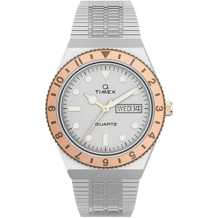 Timex Men's Watch - Q Timex Silver Tone Dial Stainless Steel Bracelet | TW2U95600VQ ,
