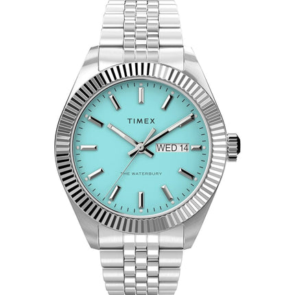Timex Men's Watch - Waterbury Quartz Blue Dial Silver Steel Bracelet | TW2V18200VQ ,