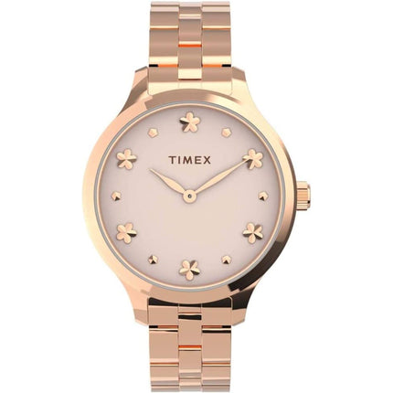 Timex Women's Watch - Peyton Quartz Pink Dial Rose Gold Steel Bracelet | TW2V23400VQ ,