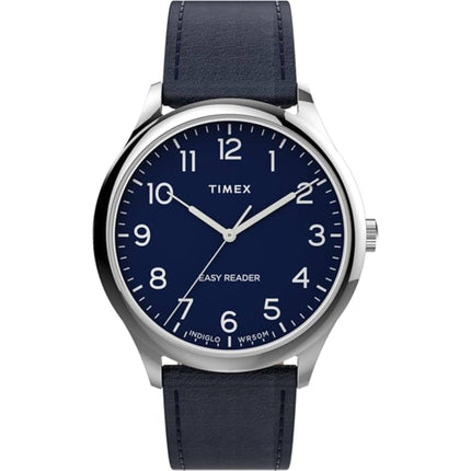 Timex Men's Watch - Easy Reader Quartz Blue Indiglo Dial Leather Strap | TW2V27900VQ ,