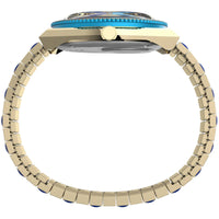 Timex Women's Watch - Q Malibu Quartz Blue Dial Two Tone Steel Bracelet | TW2V38500VQ ,