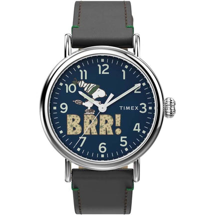 Timex Unisex Watch - Standard Peanuts Quartz Blue Dial Leather Strap | TW2V60700VQ ,