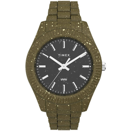 Timex Men's Watch - Legacy Ocean Black Dial Green Plastic Bracelet | TW2V77100JR ,