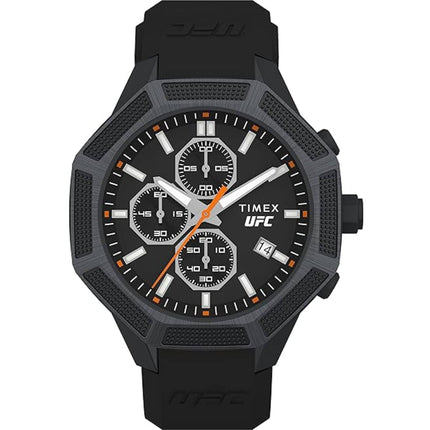 Timex Men's Watch - UFC Quartz Chrono Black Dial Rubber Strap Date | TW2V87200JR ,