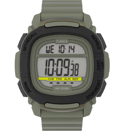 Timex Men's Watch - Boost Shock Grey Digital Dial Green Silicone Strap | TW5M36000VQ ,