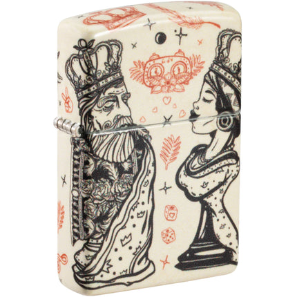 Zippo Windproof Pocket Lighter - Checkmate Design 540 Color Finish Metal | 46029 ,