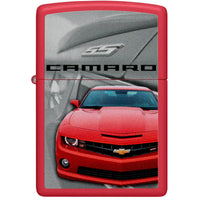 Zippo Windproof Pocket Lighter - Chevrolet Design Fiery Red Matte Finish | 46304 ,