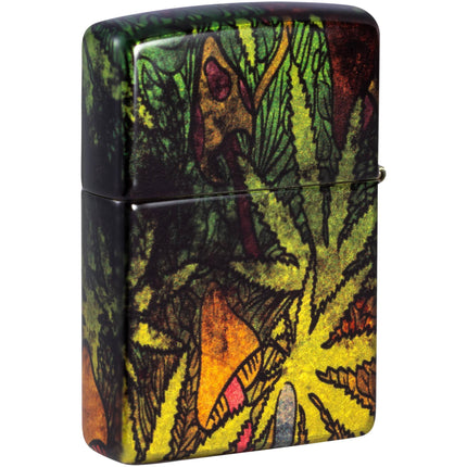 Zippo Windproof Pocket Lighter - Fungi Fusion Design Tumbled Brass Finish | 46387 ,