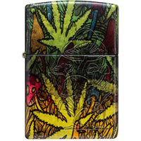 Zippo Windproof Pocket Lighter - Fungi Fusion Design Tumbled Brass Finish | 46387 ,