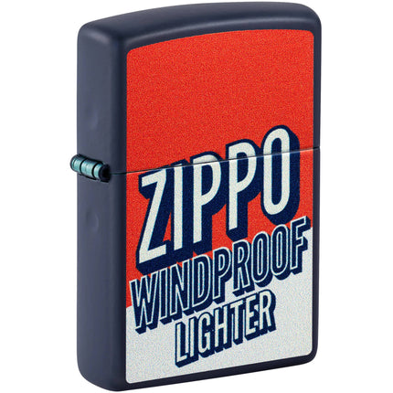 Zippo Windproof Lighter - Color Block Zippo Design Classic Navy Matte Finish | 46486 ,