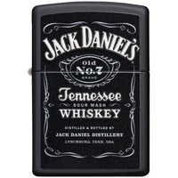 Zippo Windproof Pocket Lighter - Jack Daniel's Classic Black Matte Finish | 49281 ,