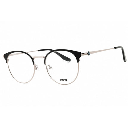 BMW Unisex Eyeglasses - Shiny Light Ruthenium Metal Round Full Rim Frame | BW5010 014 ,