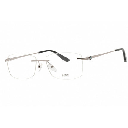 BMW Men's Eyeglasses - Shiny Light Ruthenium Metal Rectangular Rimless | BW5011 014 ,