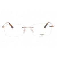 BMW Men's Eyeglasses - Shiny Rose Gold Metal Rectangular Rimless Frame | BW5011 028 ,