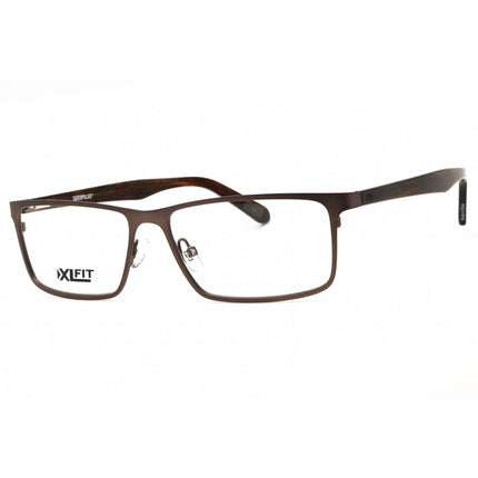 Caterpillar Men's Eyeglasses - Matte Dark Brown Metal Rectangular Frame | CTO3021 003 ,