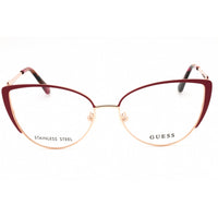Guess Women's Eyeglasses - Matte Bordeaux Metal Cat Eye Full Rim Frame | GU2813 070 ,