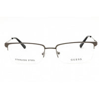 Guess Men's Eyeglasses - Shiny Gunmetal Metal Rectangular Half Rim Frame | GU50005 008 ,