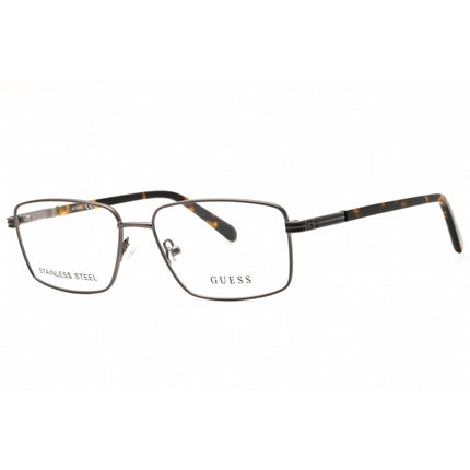 Guess Men's Eyeglasses - Matte Gunmetal Metal Rectangular Full Rim Frame | GU50061 009 ,
