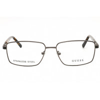 Guess Men's Eyeglasses - Matte Gunmetal Metal Rectangular Full Rim Frame | GU50061 009 ,