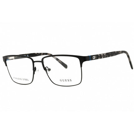 Guess Men's Eyeglasses - Matte Black Metal Square Shape Full Rim Frame | GU50070 002 ,