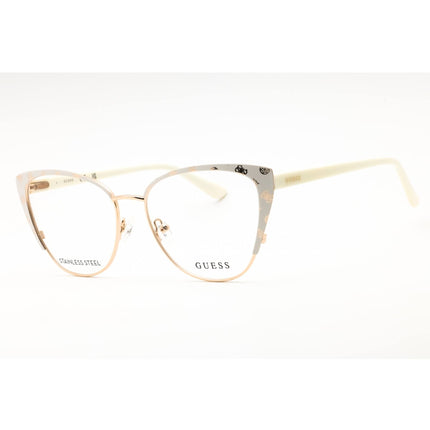 Guess Women's Eyeglasses - White Metal Cat Eye Shape Full Rim Frame | GU50121 021 ,