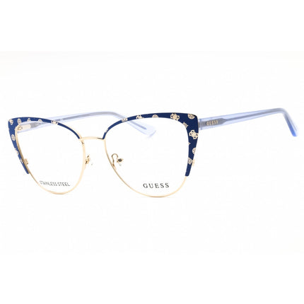 Guess Women's Eyeglasses - Blue/Other Metal Cat Eye Shape Full Rim Frame | GU50121 092 ,