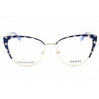 Guess Women's Eyeglasses - Blue/Other Metal Cat Eye Shape Full Rim Frame | GU50121 092 ,