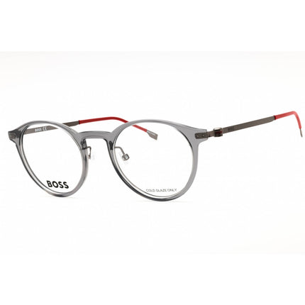 Hugo Boss Men's Eyeglasses - Grey Plastic Round Full Rim Frame | BOSS 1350/F 0KB7 00 ,