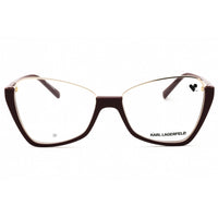 Karl Lagerfeld Women's Eyeglasses - Burgundy Metal Cat Eye Half Rim Frame | KL354 601 ,