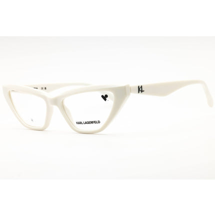 Karl Lagerfeld Women's Eyeglasses - White Injected Propionate Cat Eye | KL6175 105 ,