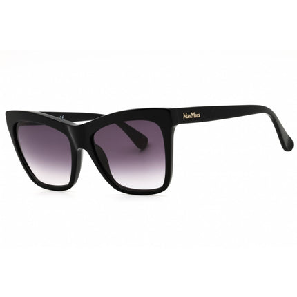 Max Mara Women's Sunglasses - Shiny Black Plastic Cat Eye Full Rim Frame | MM0008 01B ,