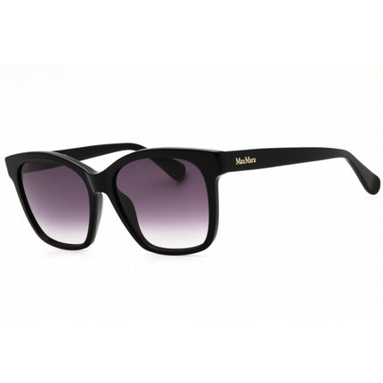 Max Mara Women's Sunglasses - Shiny Black Acetate Cat Eye Full Rim Frame | MM0042 01B ,