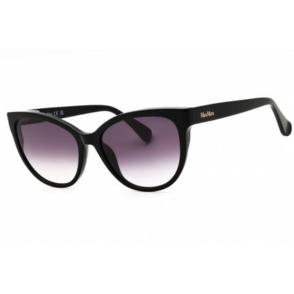 Max Mara Women's Sunglasses - Shiny Black Acetate Cat Eye Full Rim Frame | MM0058 01B ,