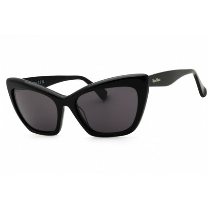 Max Mara Women's Sunglasses - Shiny Black Acetate Cat Eye Full Rim Frame | MM0063 01A ,