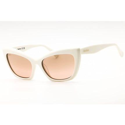 Max Mara Women's Sunglasses - White Acetate Cat Eye Shape Full Rim Frame | MM0063 21G ,