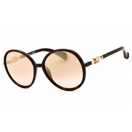 Max Mara Women's Sunglasses - Dark Havana Injected Propionate Round Frame | MM0065 52G ,