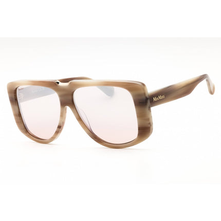 Max Mara Women's Sunglasses - Beige Horn Acetate Oversized Full Rim Frame | MM0075 60G ,
