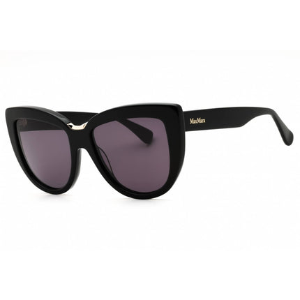 Max Mara Women's Sunglasses - Shiny Black Acetate Cat Eye Full Rim Frame | MM0076 01A ,