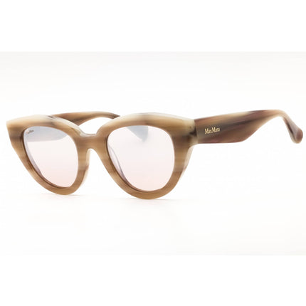 Max Mara Women's Sunglasses - Beige Horn Acetate Cat Eye Full Rim Frame | MM0077 60G ,