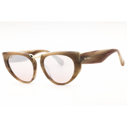 Max Mara Women's Sunglasses - Beige Horn Acetate Cat Eye Full Rim Frame | MM0093 60G ,