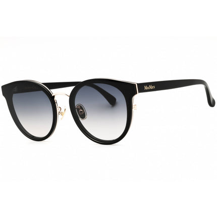 Max Mara Women's Sunglasses - Shiny Black Acetate Round Full Rim Frame | MM0104-K 01B ,