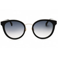 Max Mara Women's Sunglasses - Shiny Black Acetate Round Full Rim Frame | MM0104-K 01B ,