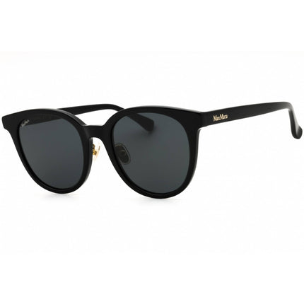 Max Mara Women's Sunglasses - Shiny Black Acetate Round Full Rim Frame | MM0108-K 01A ,