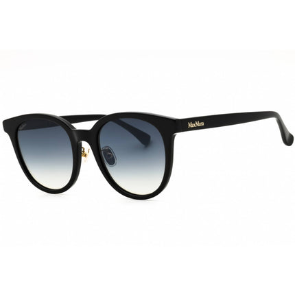 Max Mara Women's Sunglasses - Shiny Black Acetate Round Full Rim Frame | MM0108-K 01B ,