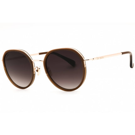 Max Mara Women's Sunglasses - Shiny Light Brown Metal Round Full Rim | MM0109-K 45B ,