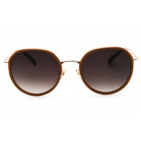 Max Mara Women's Sunglasses - Shiny Light Brown Metal Round Full Rim | MM0109-K 45B ,