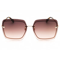 Moschino Women's Sunglasses - Brown Metal Oversized Rimless Frame | MOS085/G/S 009Q HA ,