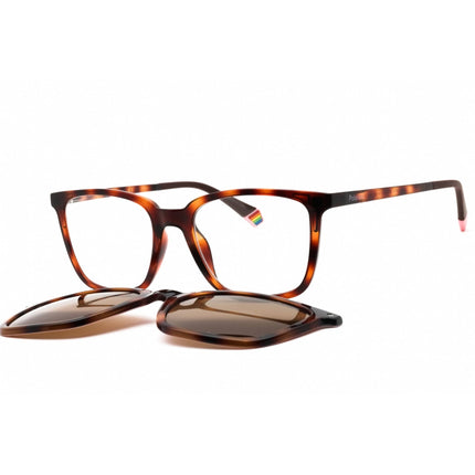 Polaroid Core Unisex Sunglasses - Havana Plastic Square Frame | PLD 6136/CS 0086 SP ,